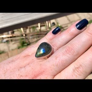 Sterling silver labradorite ring